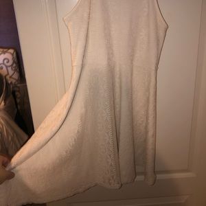 Cream lace fit and flare dress